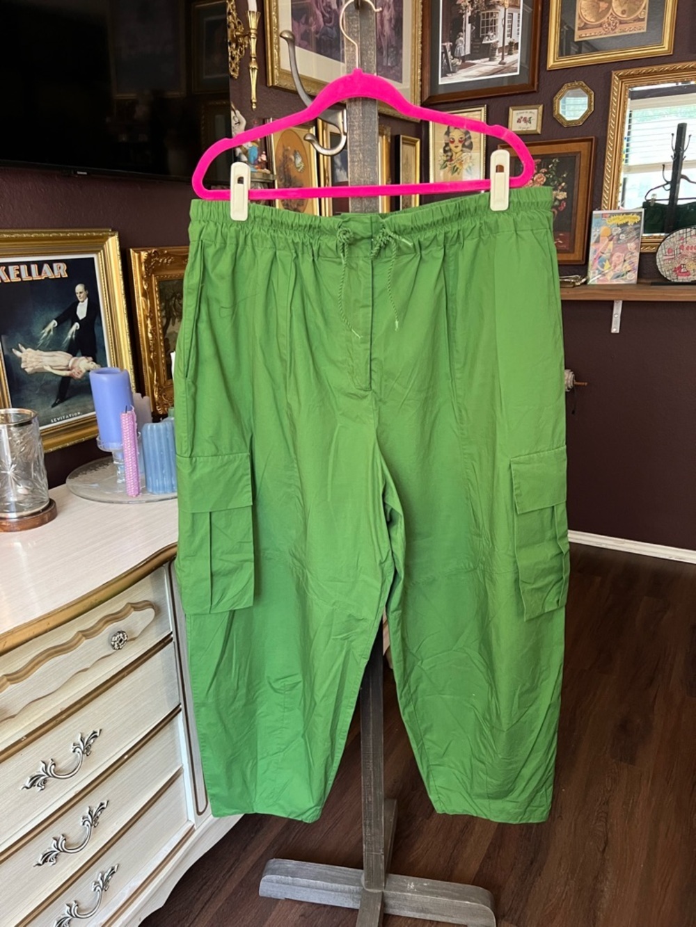 Farm Rio Green Cargo Cotton Pants XL
